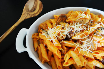 Penne with Fresh Tomato Sauce and Grilled Sausage