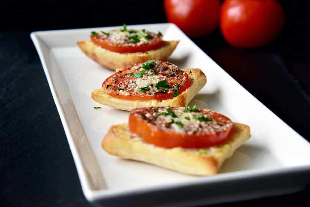Broiled Tomato Parmesan Baguettes