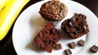 The Best Double Chocolate Banana Muffins